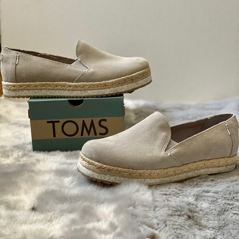 TOMS Drizzle Grey Suede Palma Espadrilles